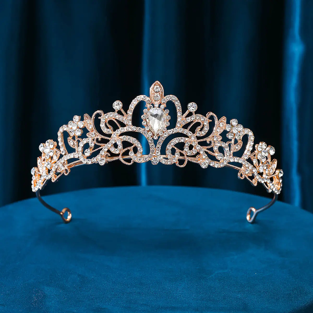 Princess Crown Headband with Rhinestones for Weddings
