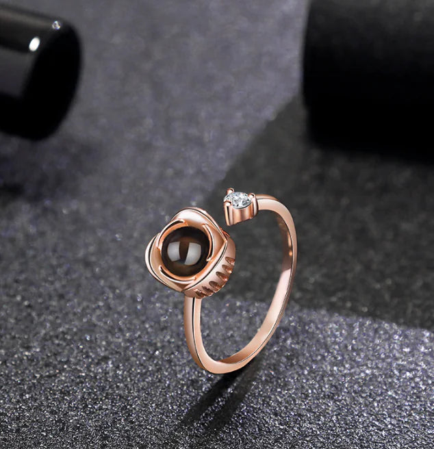 Rose Projection Couple Ring