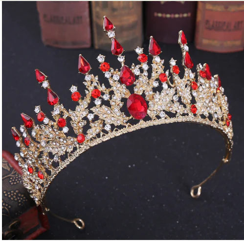 H1259 European Baroque Bride Crown with Rhinestones