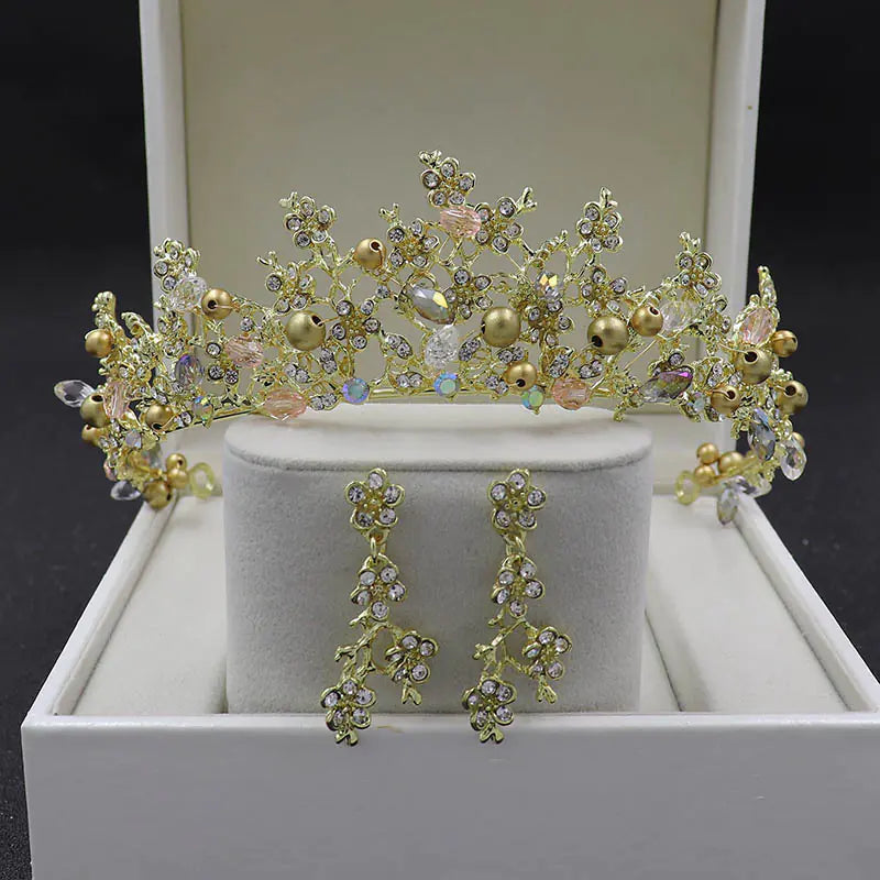 Baroque Crown Gold Headband Bridal Hair Accessory