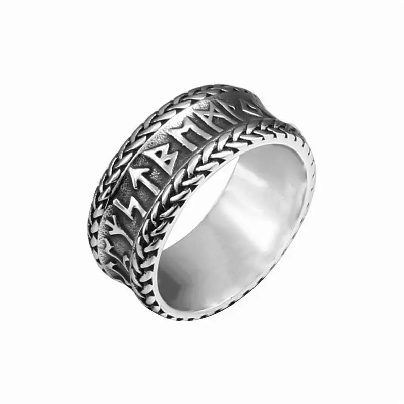 Vintage Viking Titanium Steel Mother Letter Ring