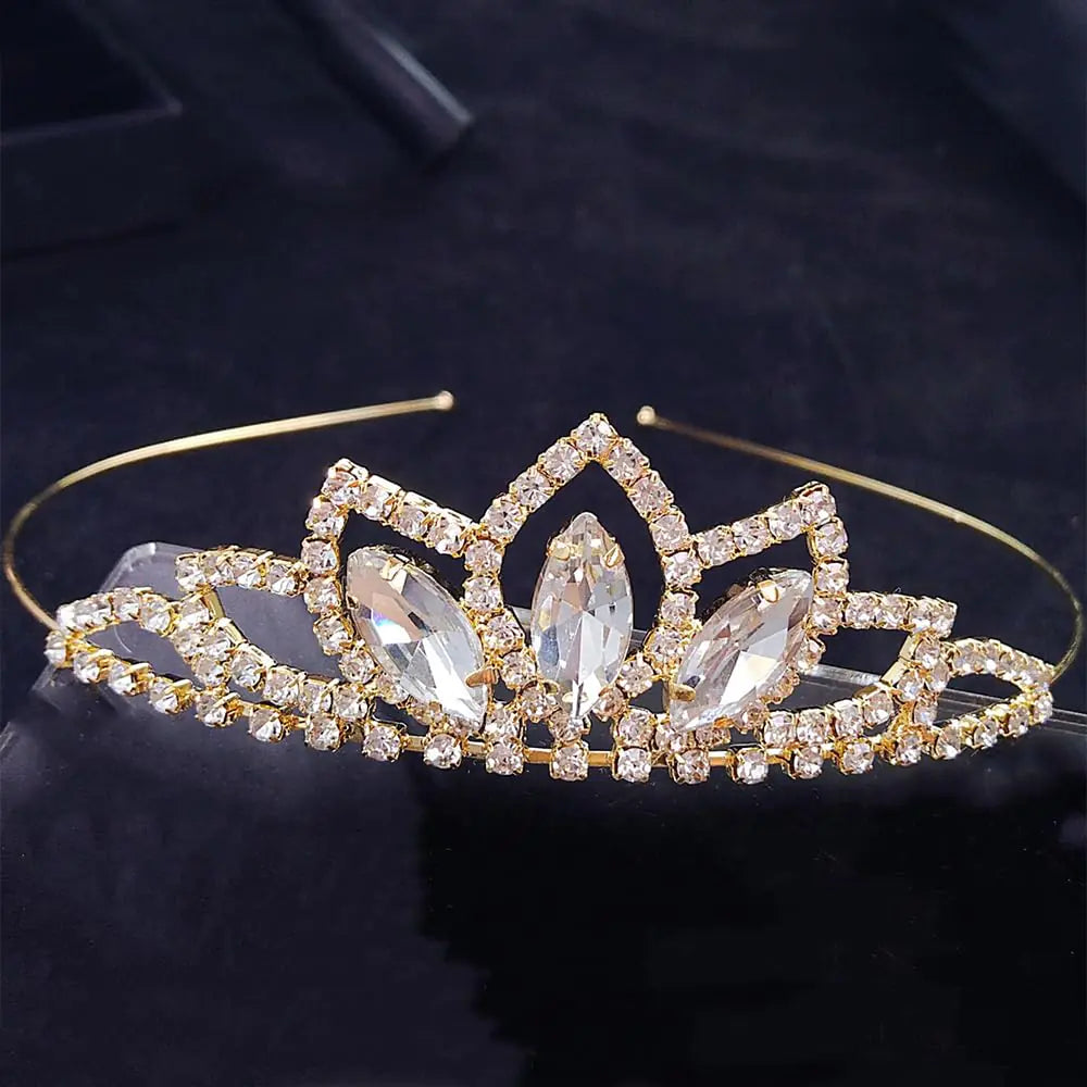 TOBATOBA Crystal Gold Tiara Crown Princess Tiara for Women Girls Mini Small Tiara Pageant Crown Wedding Tiara Birthday Prom Cosplay Halloween Costumes Women Hair Accessories