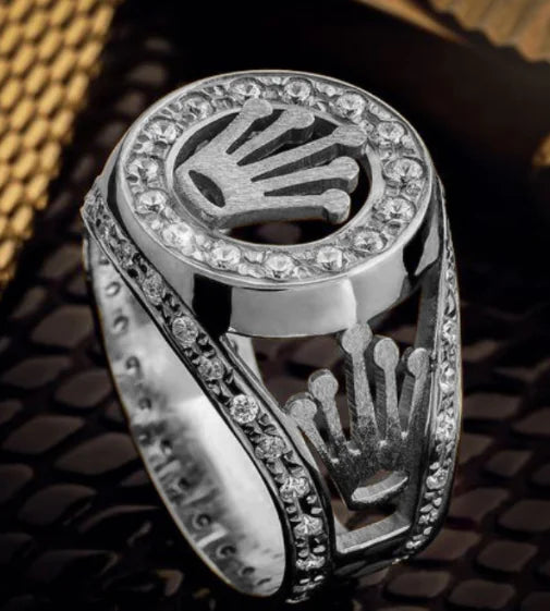 Rose Gold Diamond Crown Luxury Ring