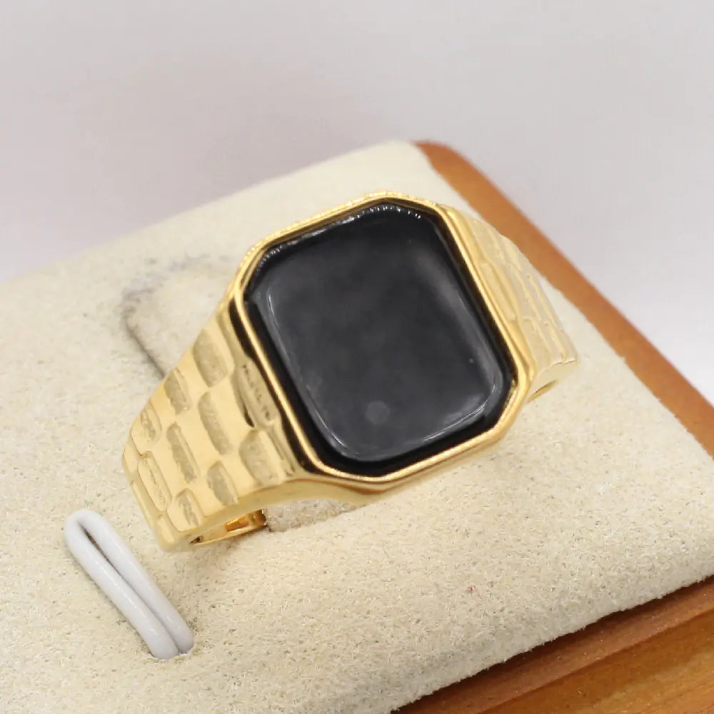 Simple Men's Gem Titanium Steel Ring