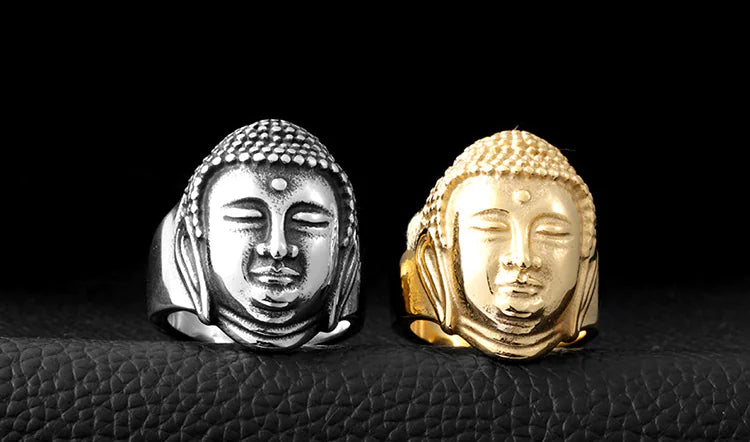 Titanium Steel Buddha Head Ring for Men (Wholesale)