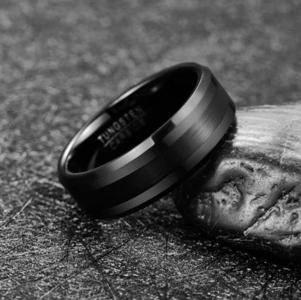 Men's Black Tungsten Ring