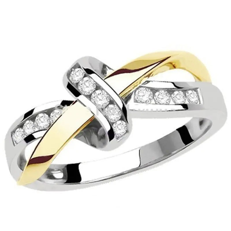Two-Tone Gold Plated Engagement Ring for Women