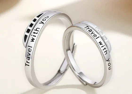 S925 Sterling Silver Couple Ring for Travel