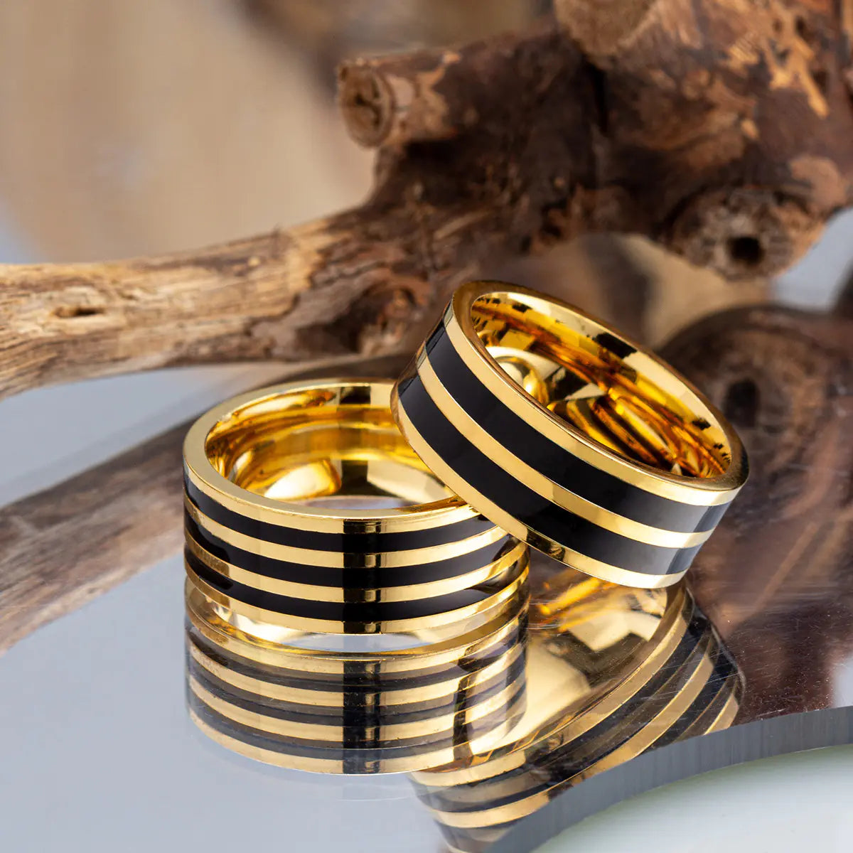 Gold-Plated Titanium Steel Couple's Ring for Women