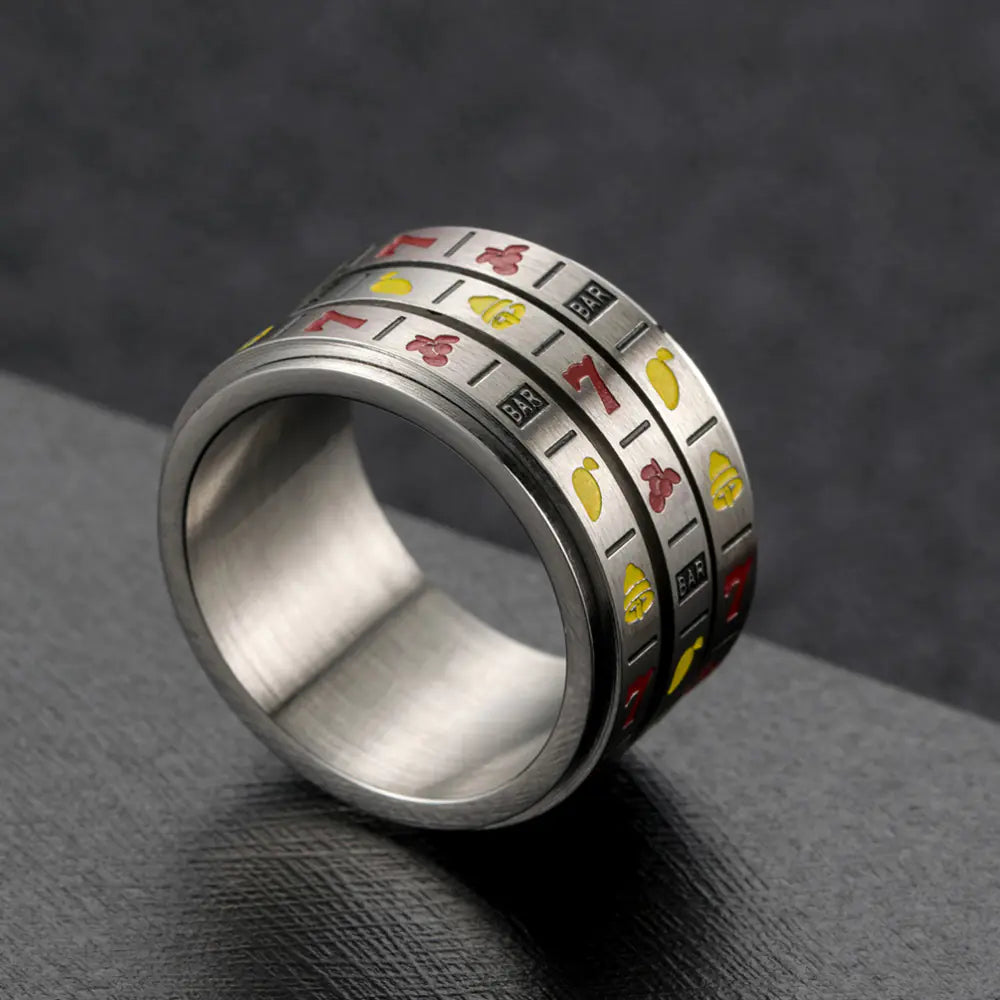 Rotatable Groove Titanium Steel Ring for Men