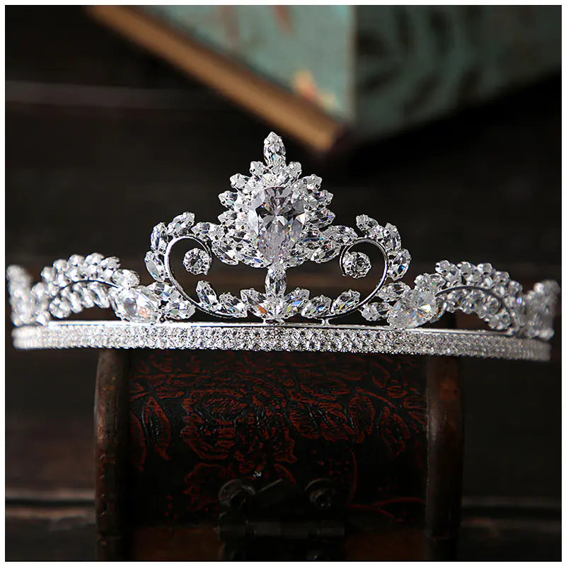 Silver Zirconia Crown for Brides and Birthday Celebrations