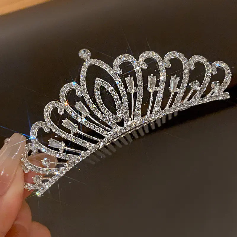 Pearl and Diamond Crown Hair Accessory for Weddings