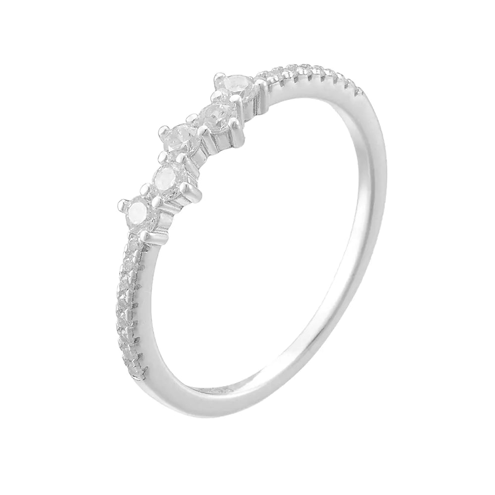 Micro Inlaid Zircon Sterling Silver Ring for Women