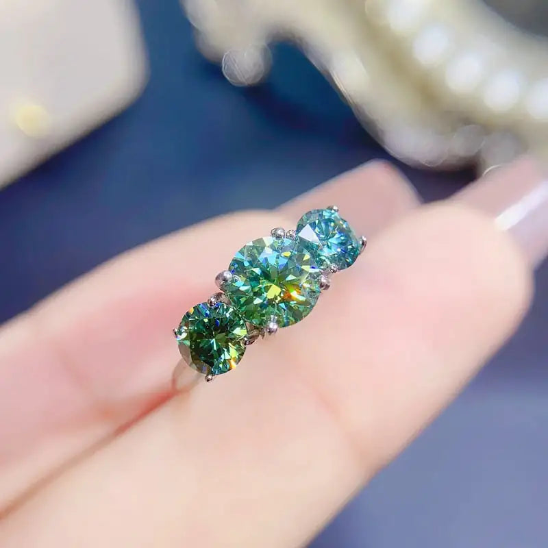 925 Silver Moissanite Ring for Women's Fashion