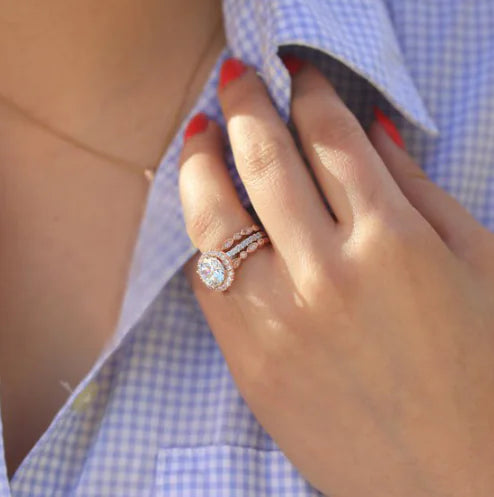 Couple's Diamond Ring Set - Three Piece Jewelry