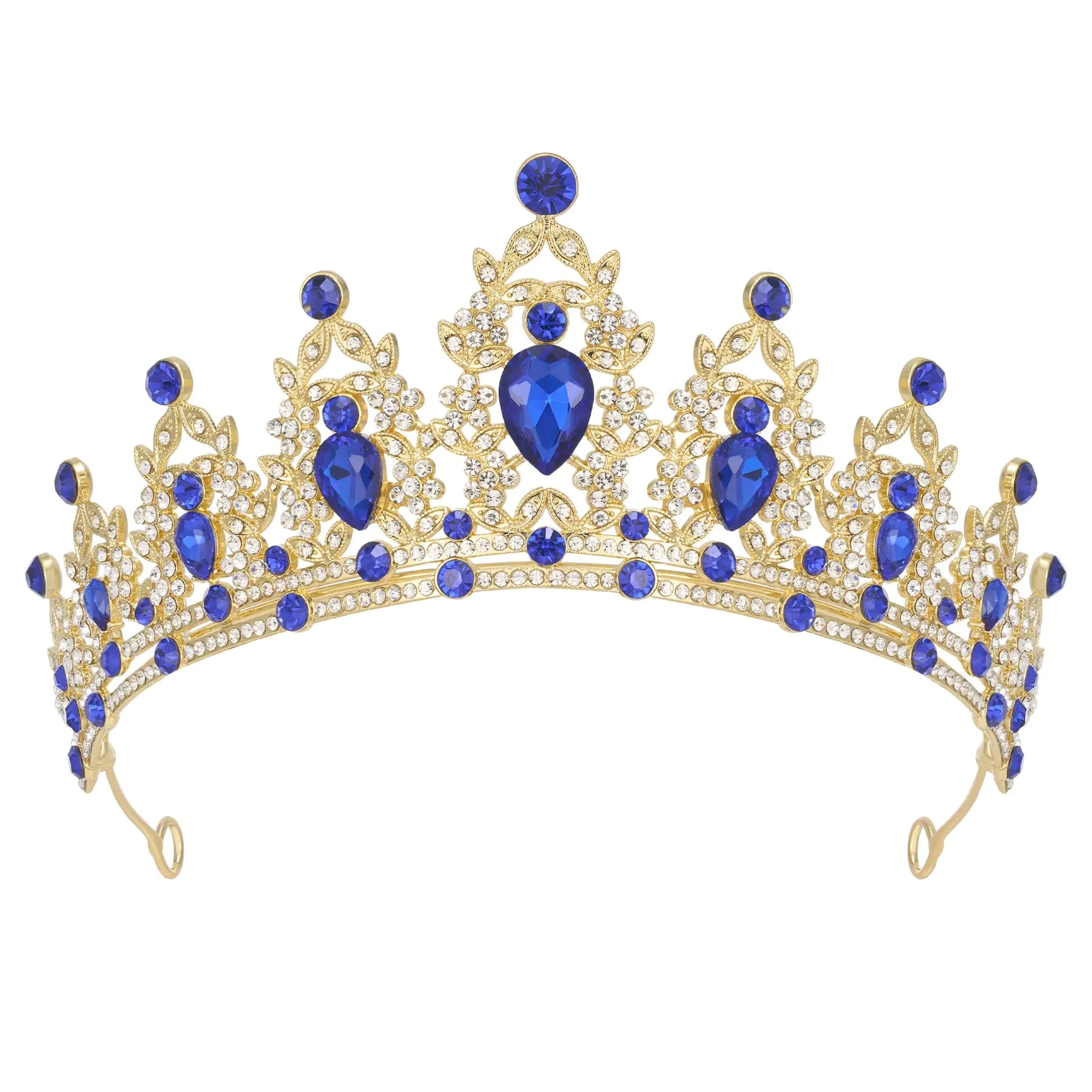 SWEETV Gold Queen Crown and Princess Tiaras AdultCrystal Crown for Women and Girls Headband for Bride Wedding Bridal Birthday Quinceanera Pageant Party PromHalloween Costume Cosplay Accessories