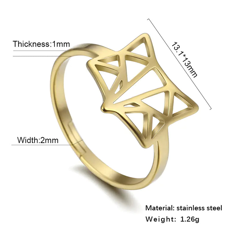 Fox Ring for Women - Stylish Stainless Steel Adjustable