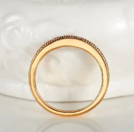 European Style Engagement Ring with 18K Gold & AAA Zircon