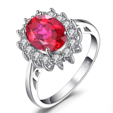 Colored Gemstone Ring and Earring Set for Women