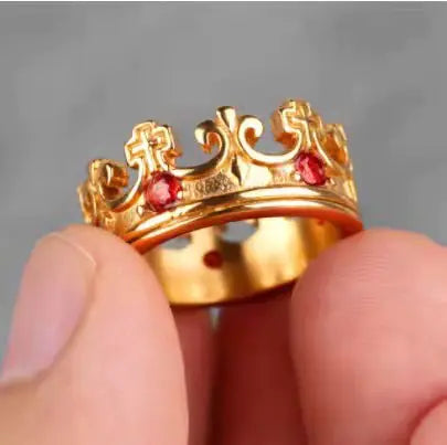 Fashion Titanium Steel Crown Ring - Wholesale HJ-095