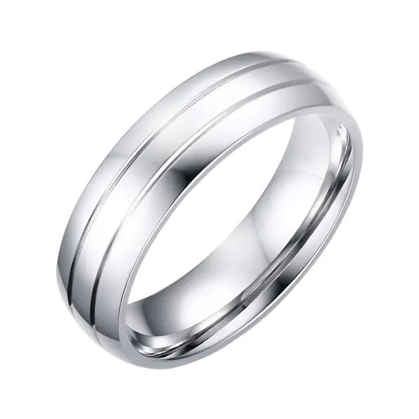 6MM Titanium Steel Couple Rings with Zirconia