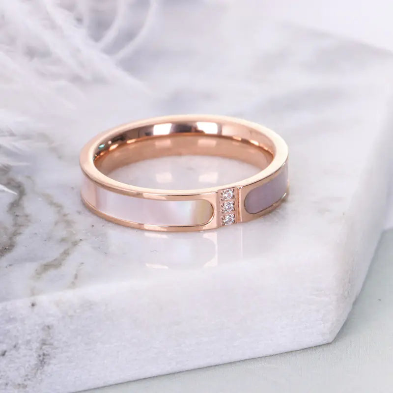 18K Rose Gold Plated Shell Ring