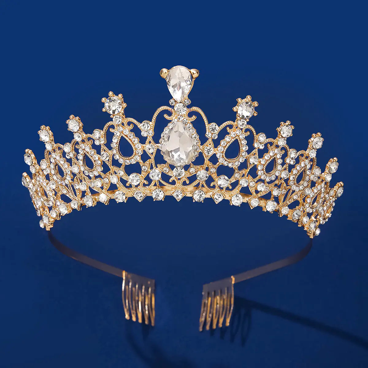 Princess Crown Headband with Rhinestones for Weddings