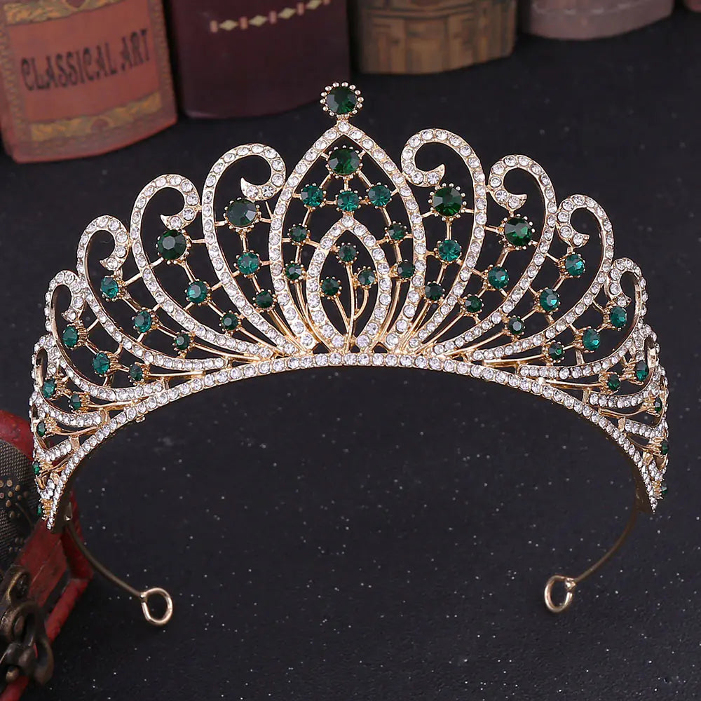H1181 Elegant Alloy Bridal Crown with Rhinestones