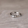 S925 Sterling Silver Simple Diamond Zircon Couple Ring