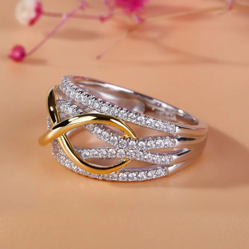 Chic Gold-Plated Ring for Women - Trendy Wedding Style