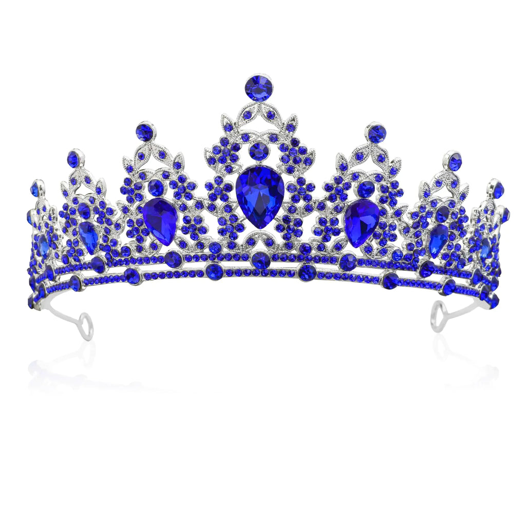 Tiara CrownPrincess CrownBlue CrownCrowns for WomenPrincess TiaraBlue TiaraTiara AdultBirthday CrownQuinceanera CrownCrown CostumeCrystal CrownProm Queen CrownCrown HeadbandProm Crown