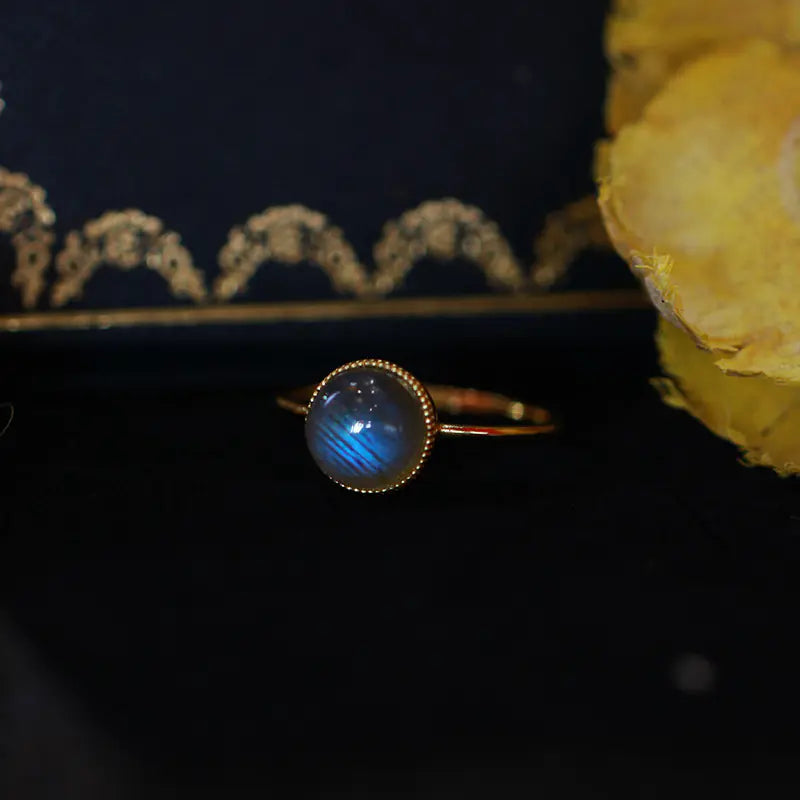 925 Sterling Silver Natural Gemstone Ring for Women