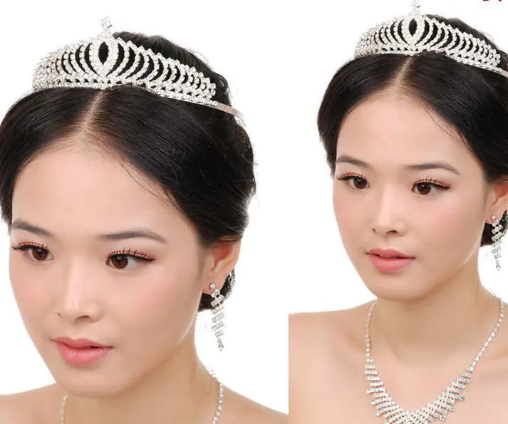 Bridal Crown with Rhinestones for Evening Events