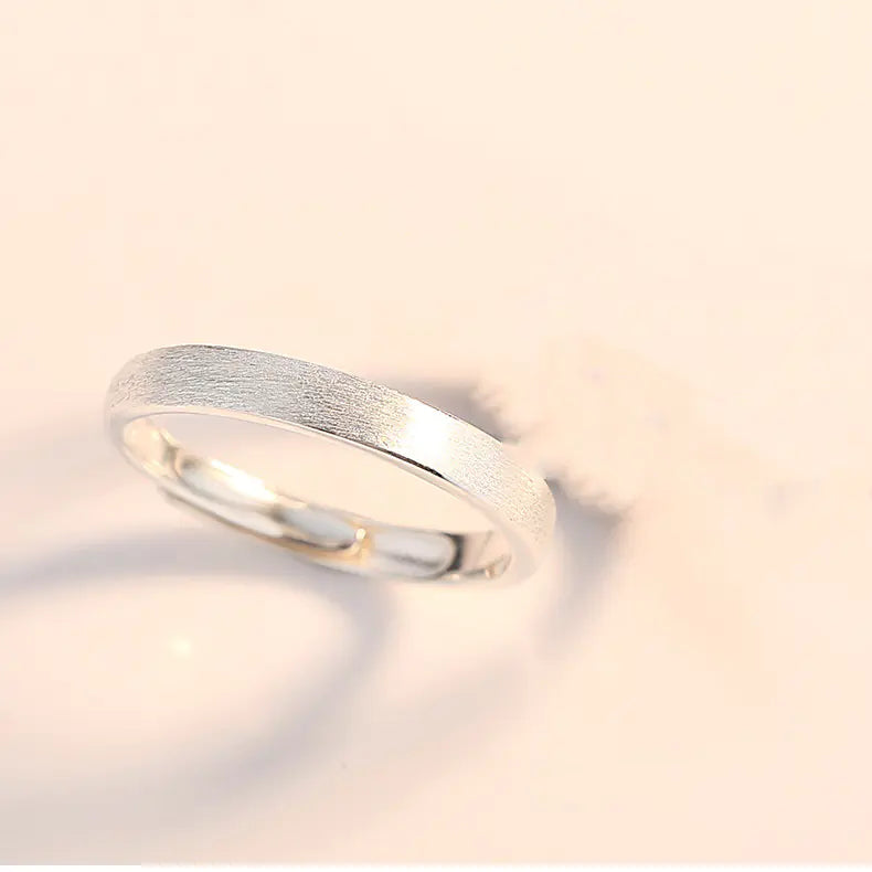 S925 Sterling Silver Black and White Couple's Ring