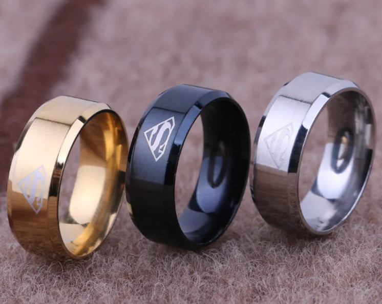 Fashionable Titanium Steel Superman Ring for Men