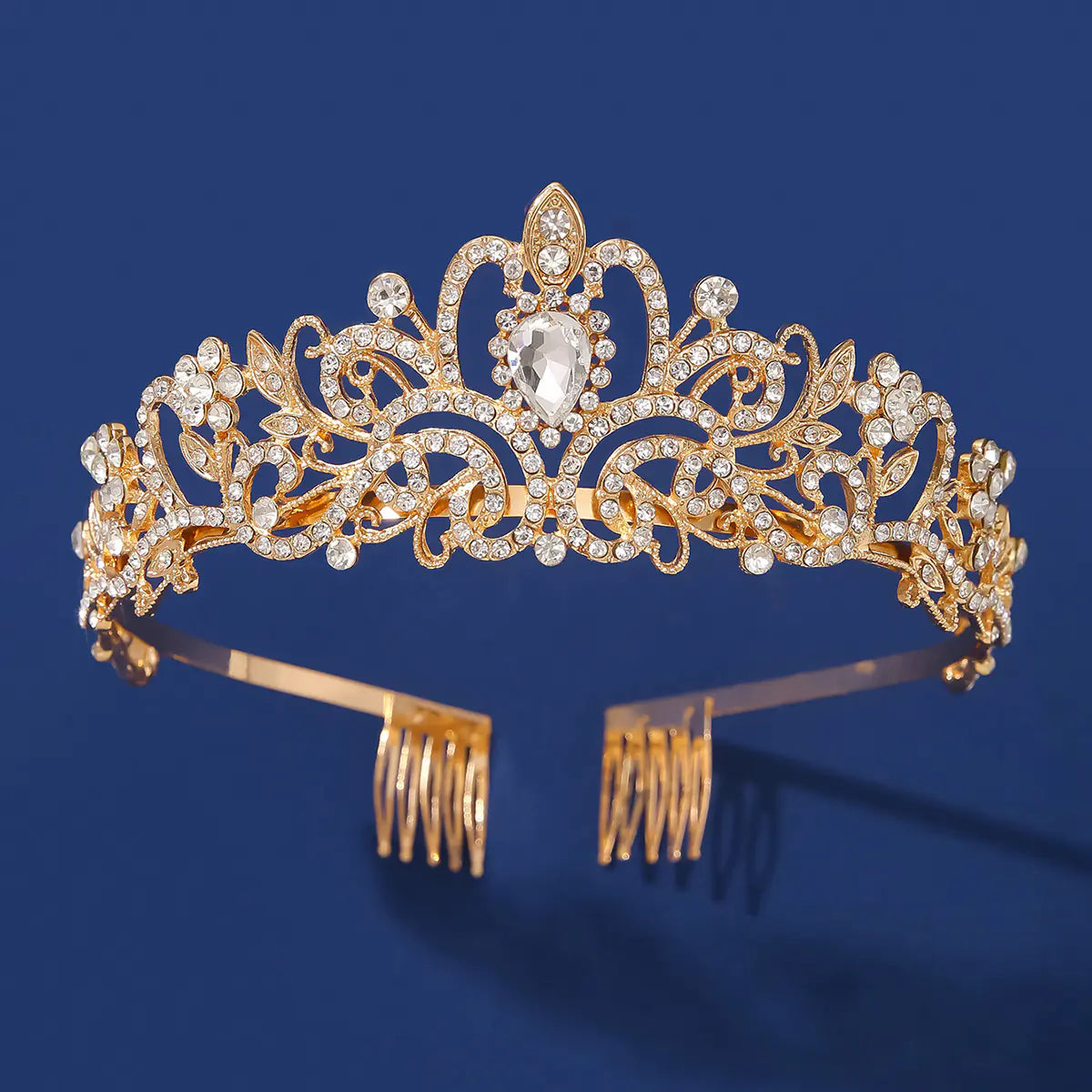 Princess Crown Headband with Rhinestones for Weddings