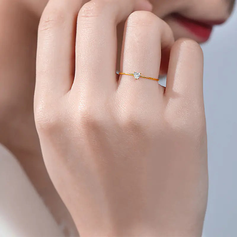 Wholesale Heart-Shaped 18K Gold Plated Ring for Women