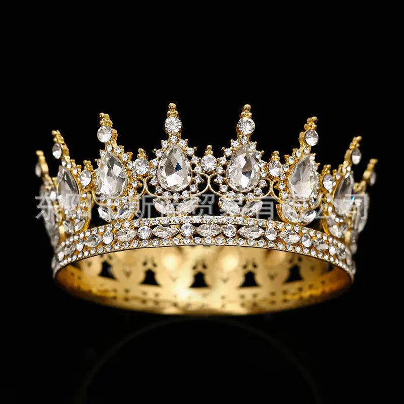 Baroque Crown Wedding Hair Accessory with Rhinestones