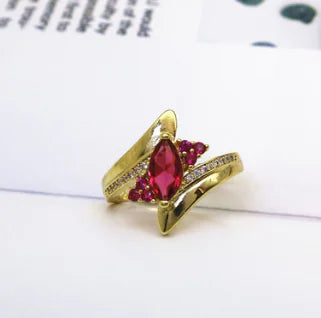 18K Gold Plated Multi-Color Zircon Ring for Women