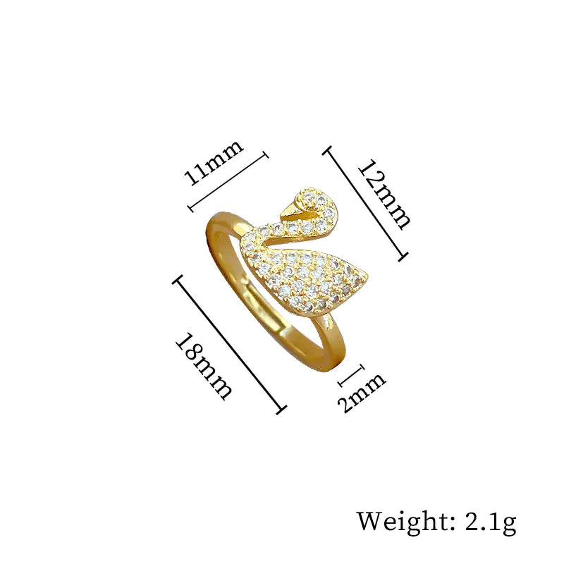 Geometric Design Gold-Plated Diamond Ring for Women