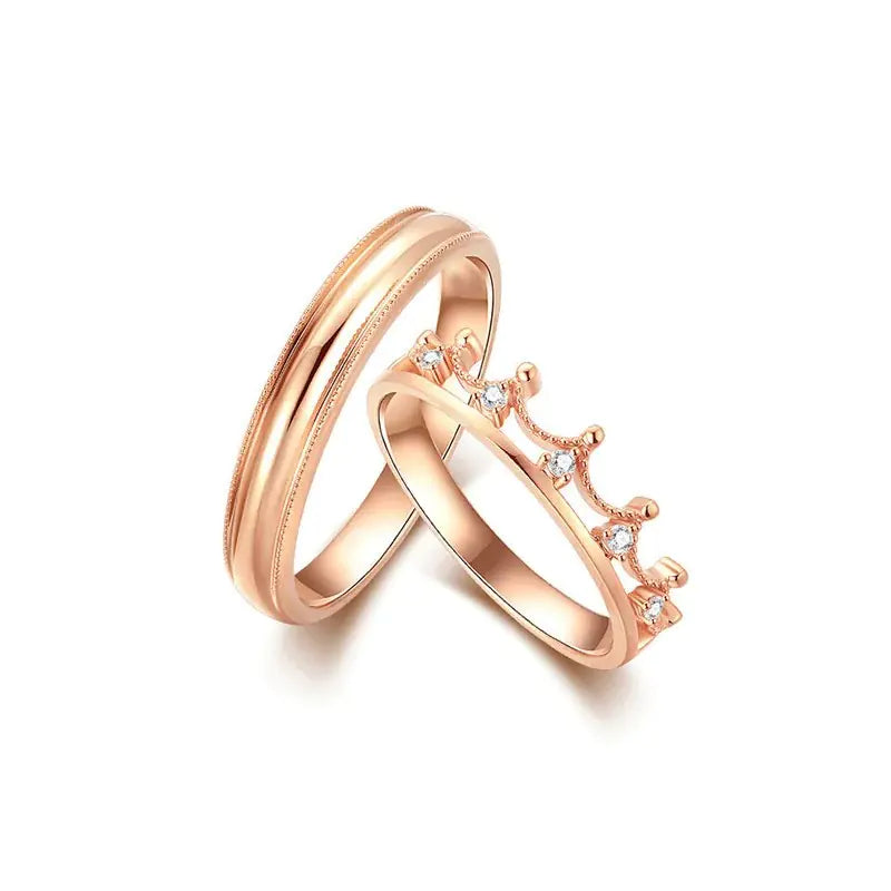 Princess Crown Couple Ring with Special-Interest Design