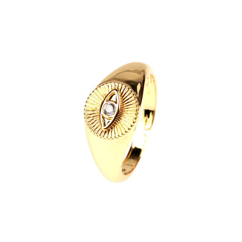 18K Gold-Plated Copper Ring in European Cold Style