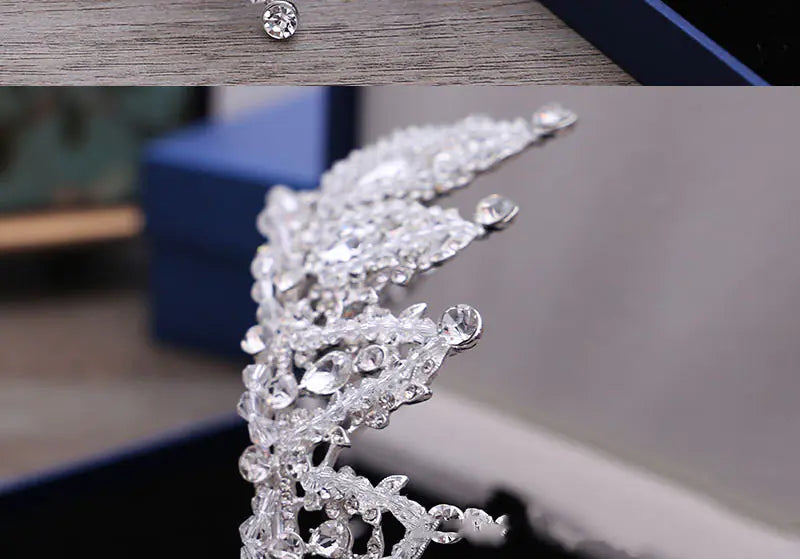 White Crystal Crown Bridal Headband Hair Accessories