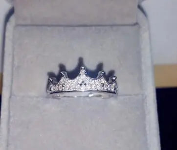 Simulated Diamond Crown Ring with Zircon Stone