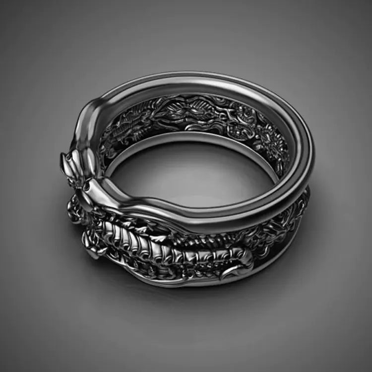 Men's Zinc Alloy Skull Ring with Punk Style Design