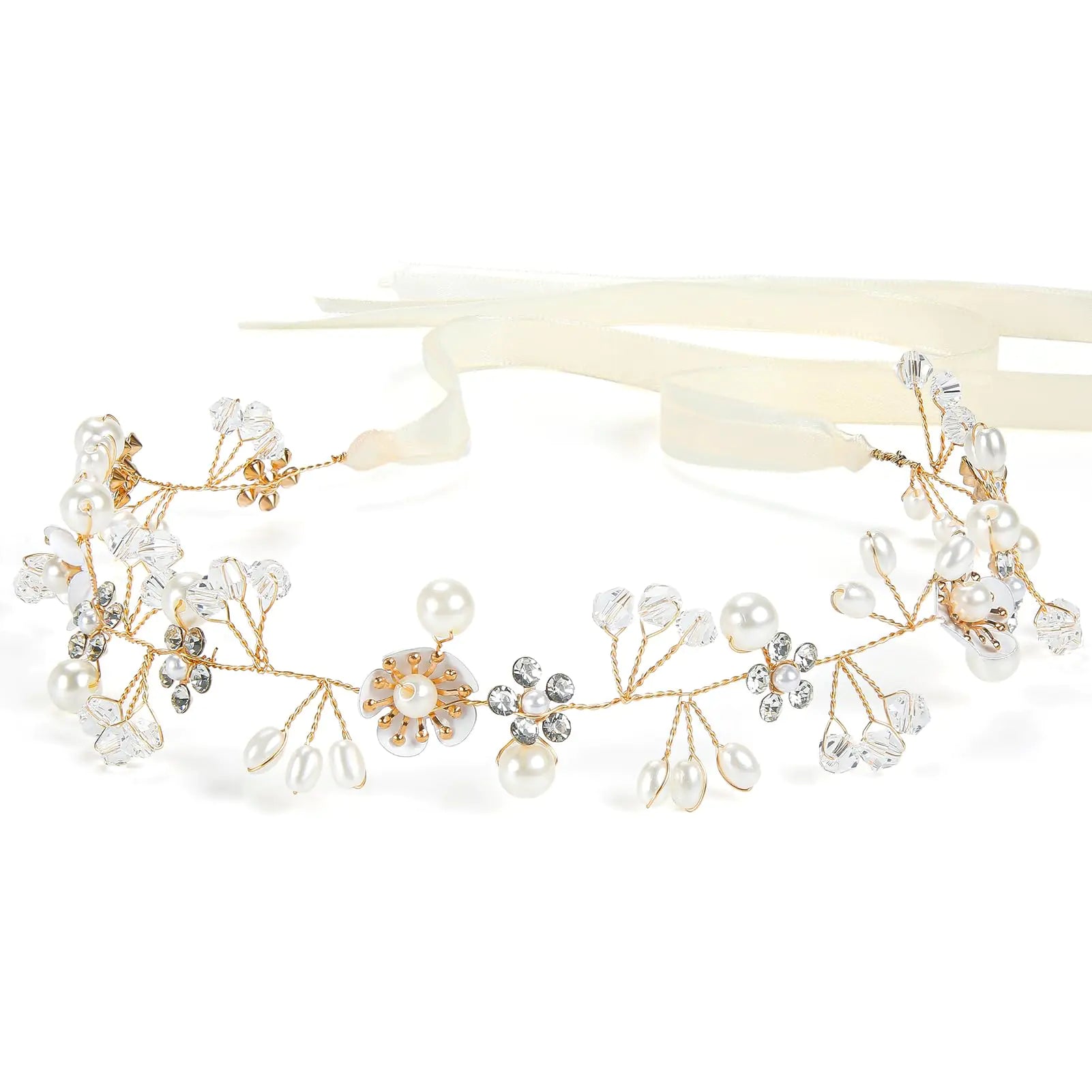 Tanfeine Flower Girl HeadpieceFlower Girl Headband Wedding Headpiece for Bride Flower Girl Crown Princess Crown First Communion Headpiece for Girls