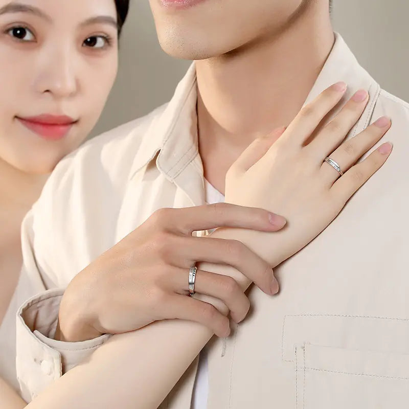 S925 Sterling Silver Couple Ring for Travel