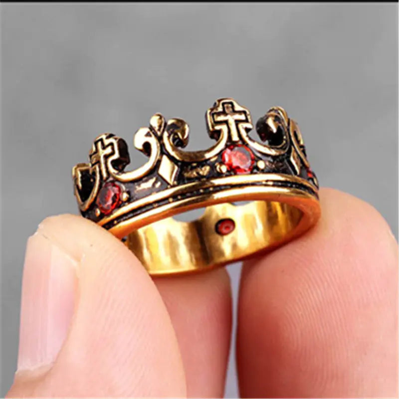 Fashion Titanium Steel Crown Ring - Wholesale HJ-095