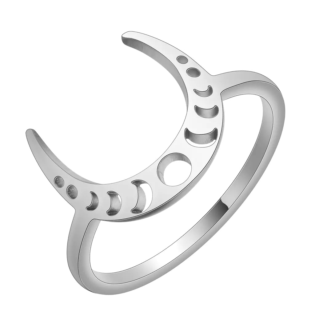 Crescent Stainless Steel Ring for Women