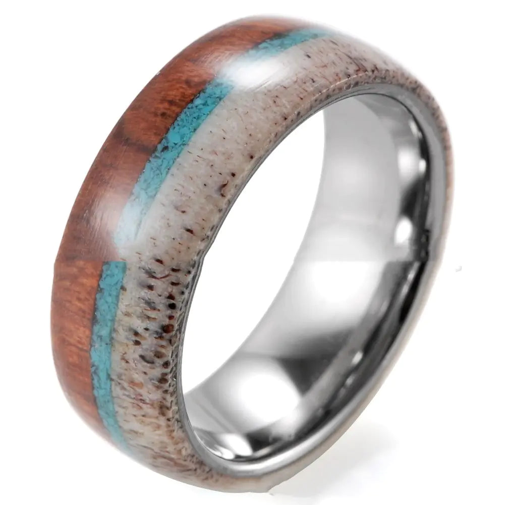 Tungsten Steel Antlers Fashion Ring